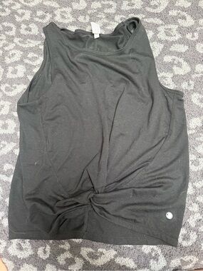 Yogalicious Black Twist-Front Tank Top